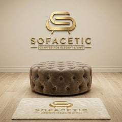 Premium Footstool in Crush Velvet  Fabric