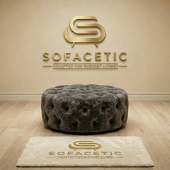 Premium Footstool in Crush Velvet  Fabric