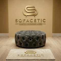 Premium Footstool in Crush Velvet  Fabric