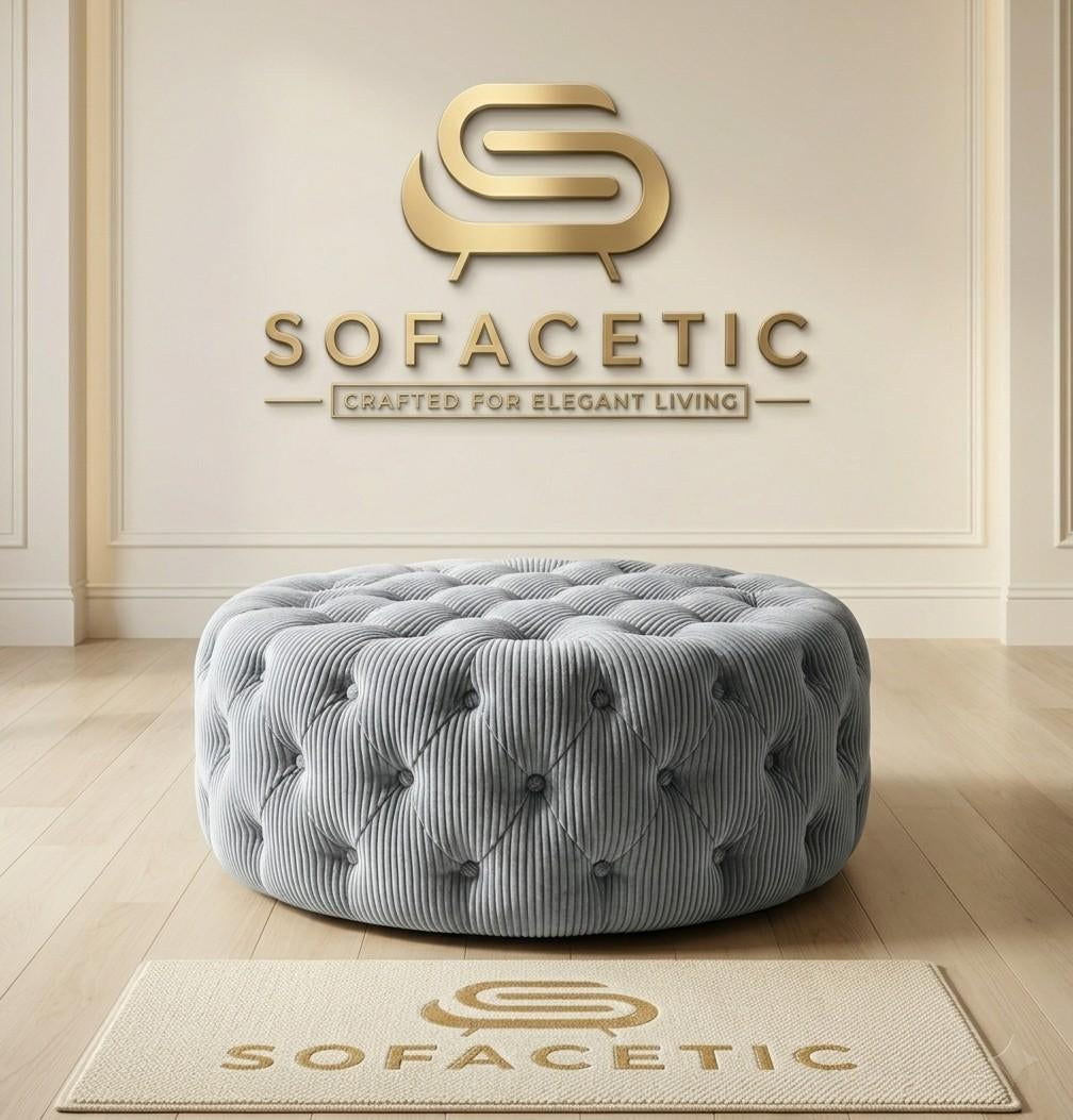 Premium Footstool in Jumbo Cord Fabric