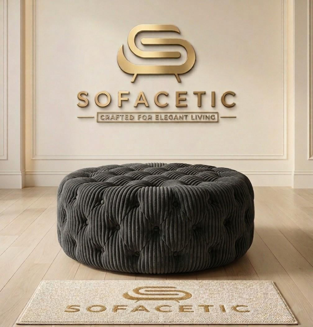 Premium Footstool in Jumbo Cord Fabric