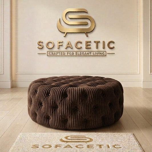 Premium Footstool in Jumbo Cord Fabric