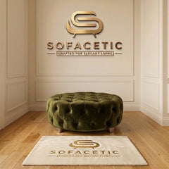 Premium Footstool in Plush Velvet Fabric