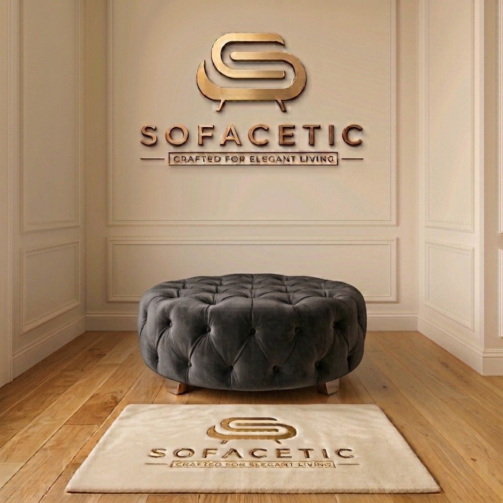 Premium Footstool in Plush Velvet Fabric