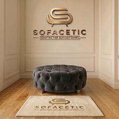 Premium Footstool in Plush Velvet Fabric