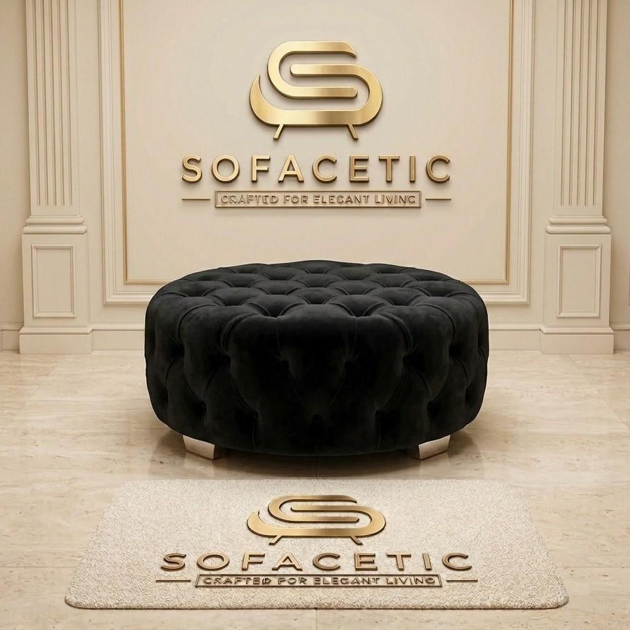 Premium Footstool in Naples Fabric