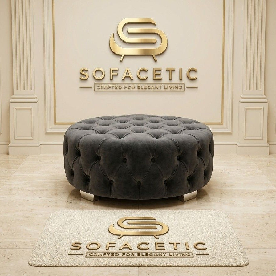 Premium Footstool in Naples Fabric