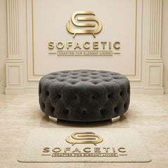 Premium Footstool in Naples Fabric