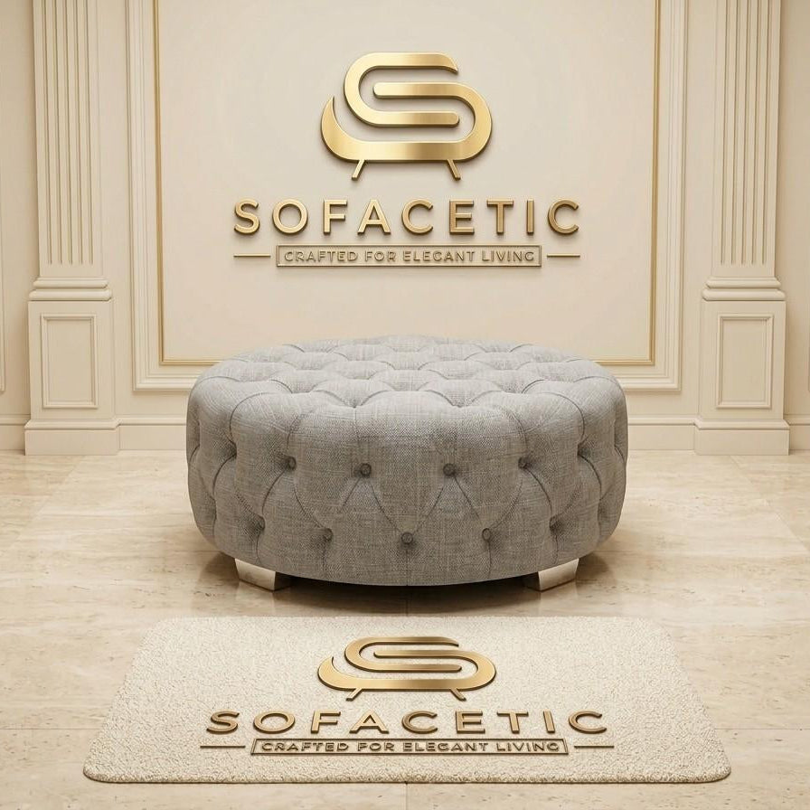 Premium Footstool in Naples Fabric