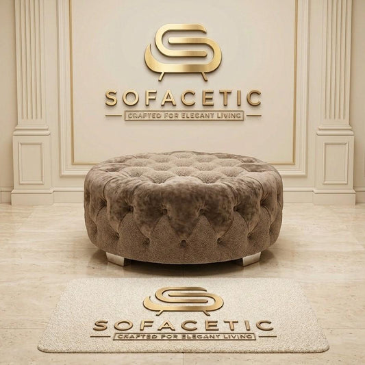 Premium Footstool in Naples Fabric