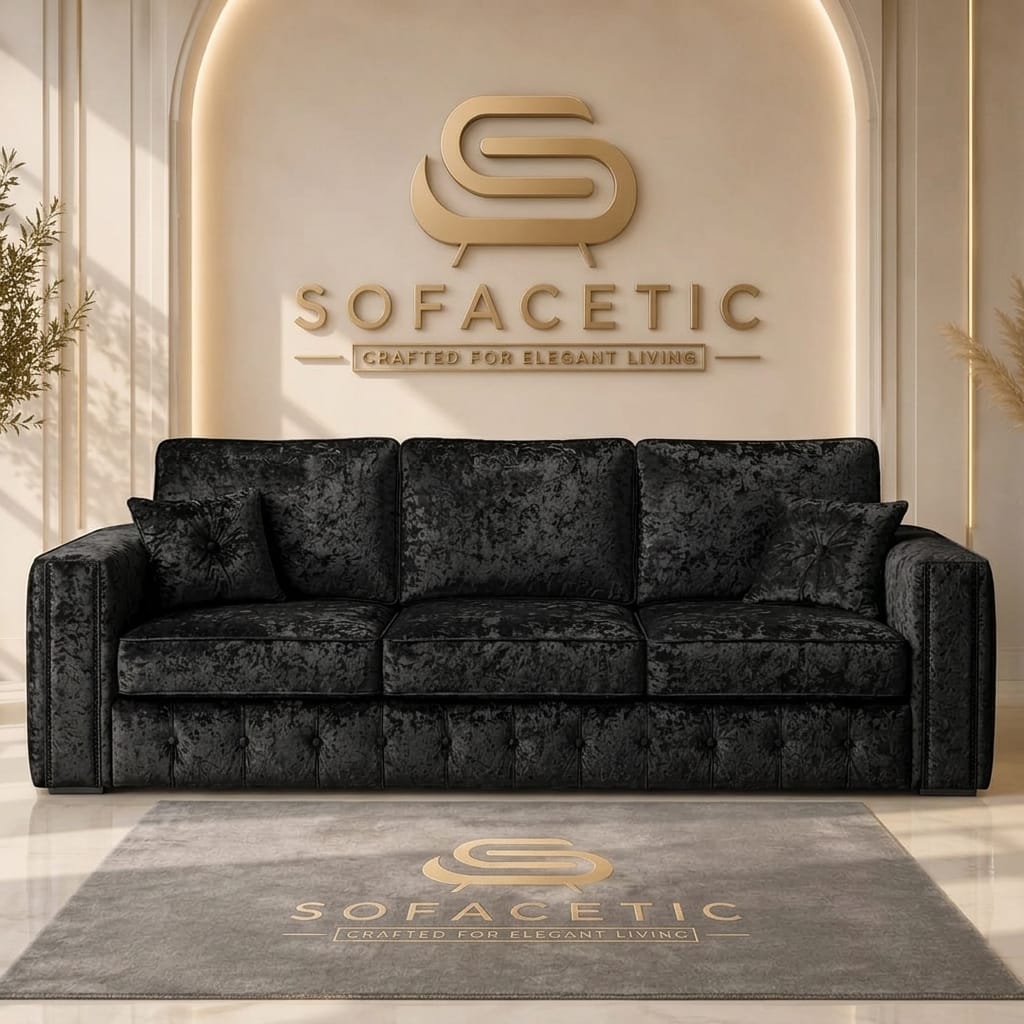 Ruby Alaska Crush Velvet  Sofa Set