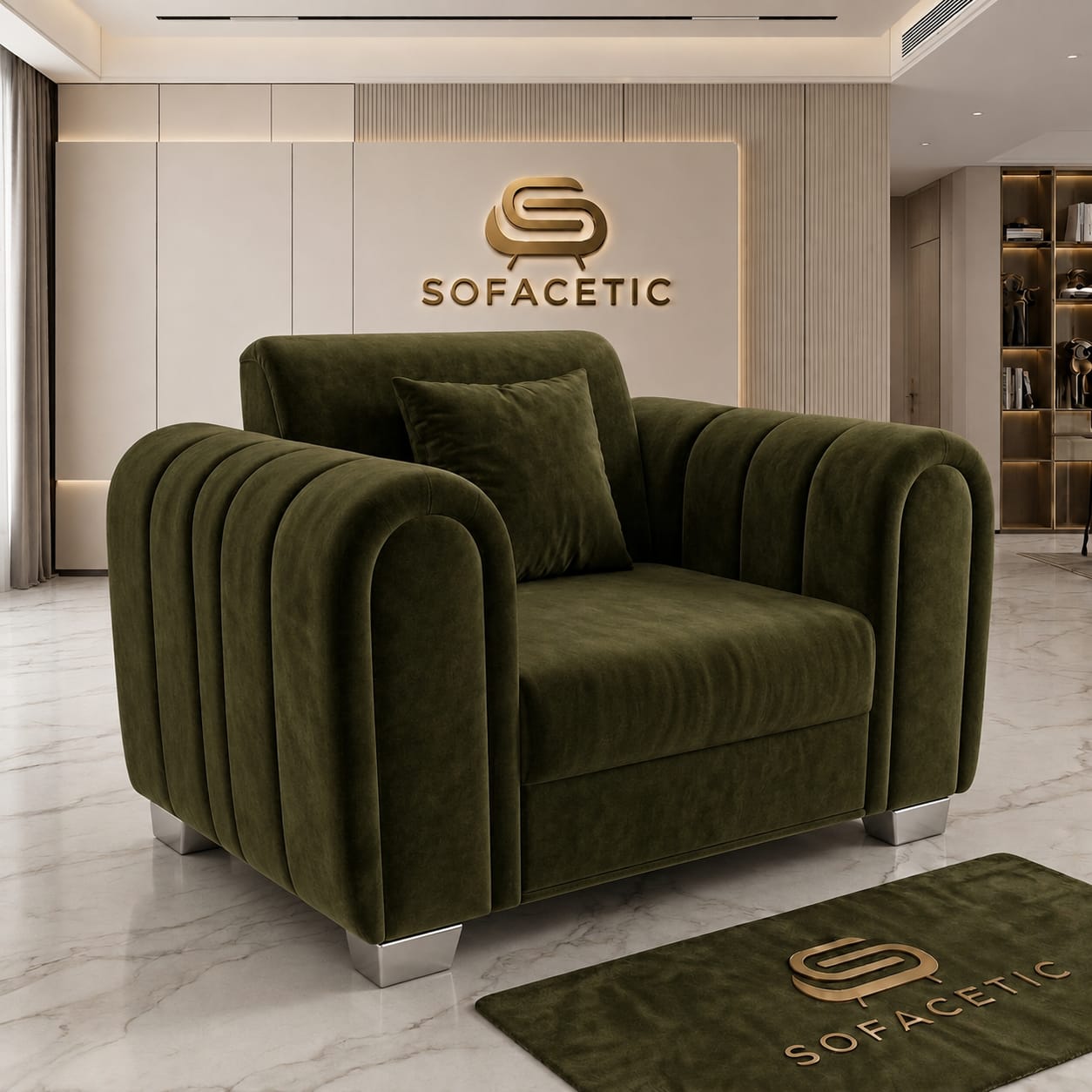 Lilly Plush Velvet Fabric Luxury Sofa Set