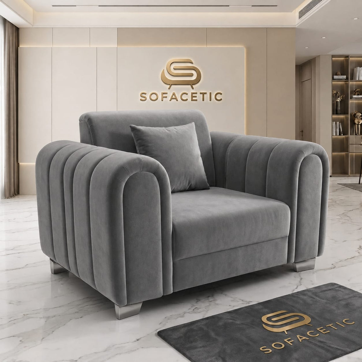 Lilly Plush Velvet Fabric Luxury Sofa Set