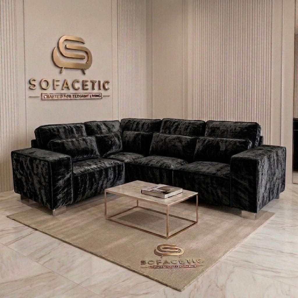 Salon Crush velvet Fabric Sofa