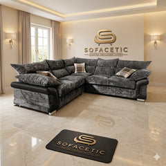 Dino Crushed Velvet Modern Sofa Set
