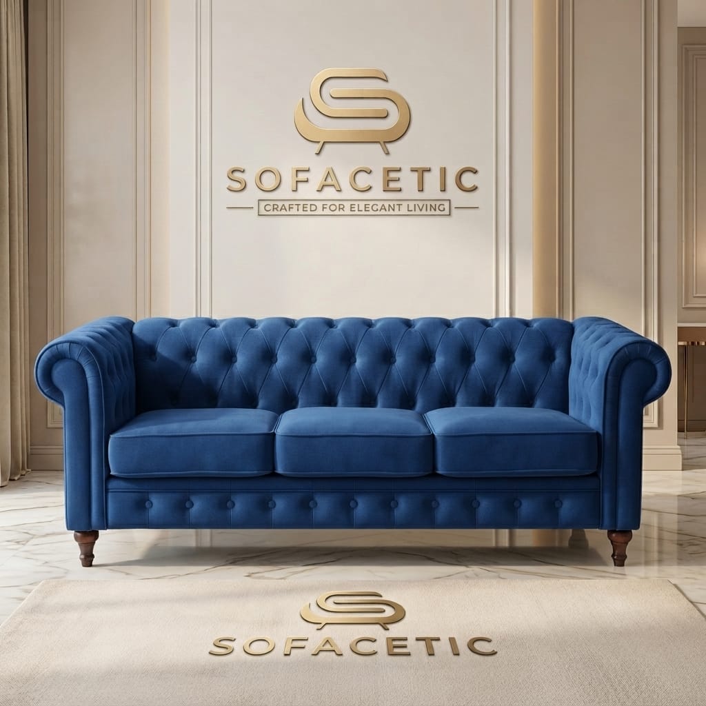 Olympia Chesterfield  Plush velvet Sofa Set