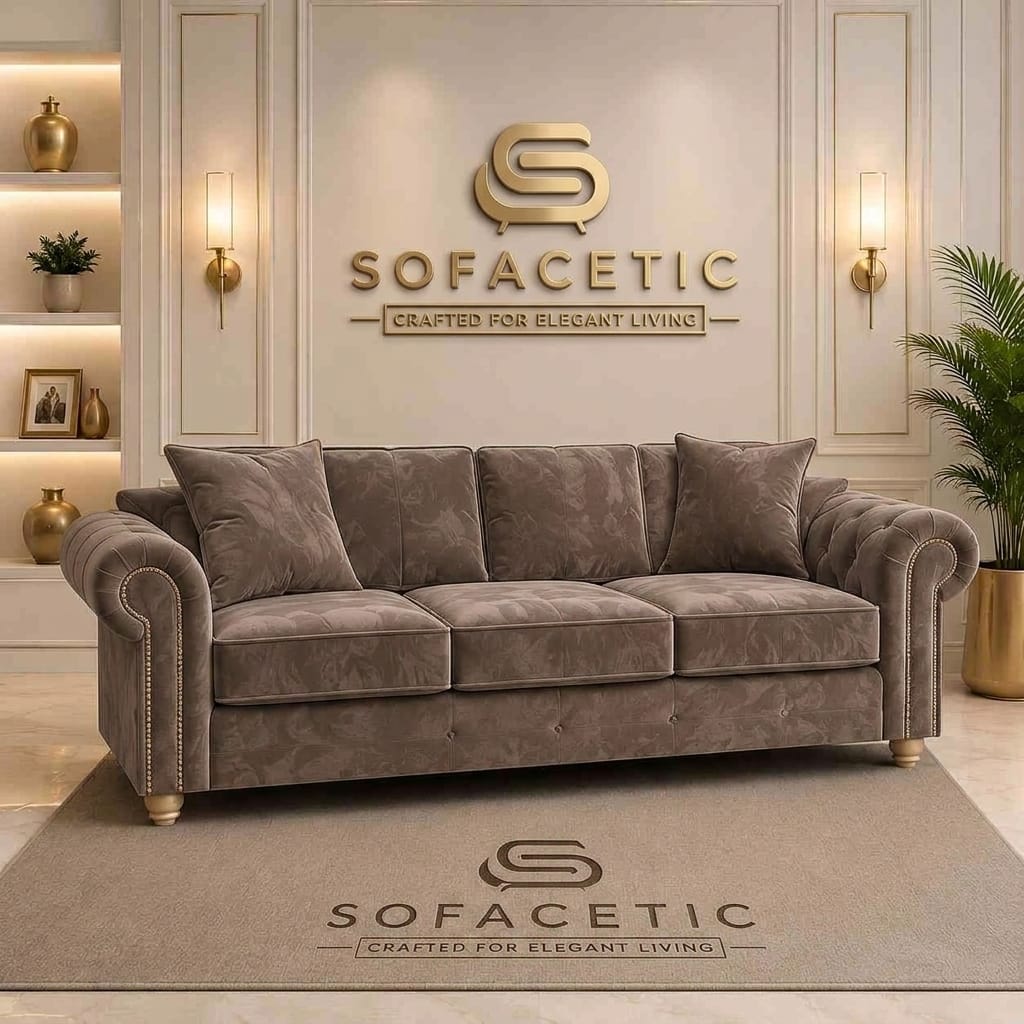 Olympia Ashwin Plush velvet Sofa Set