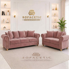 Olympia Ashwin Plush velvet Sofa Set