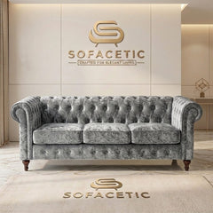 Olympia Chesterfield Crush Velvet  Sofa Set