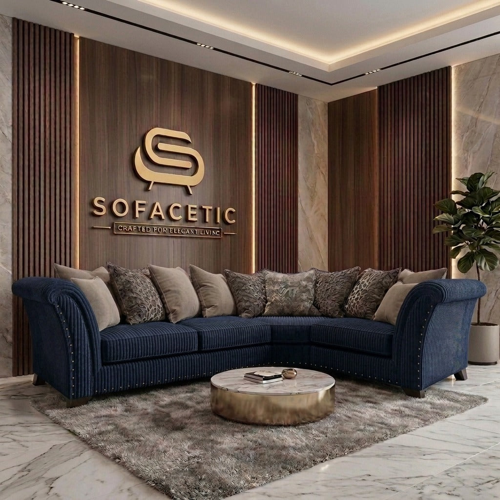 Juxen Jumbo Cord Designer Sofa Set