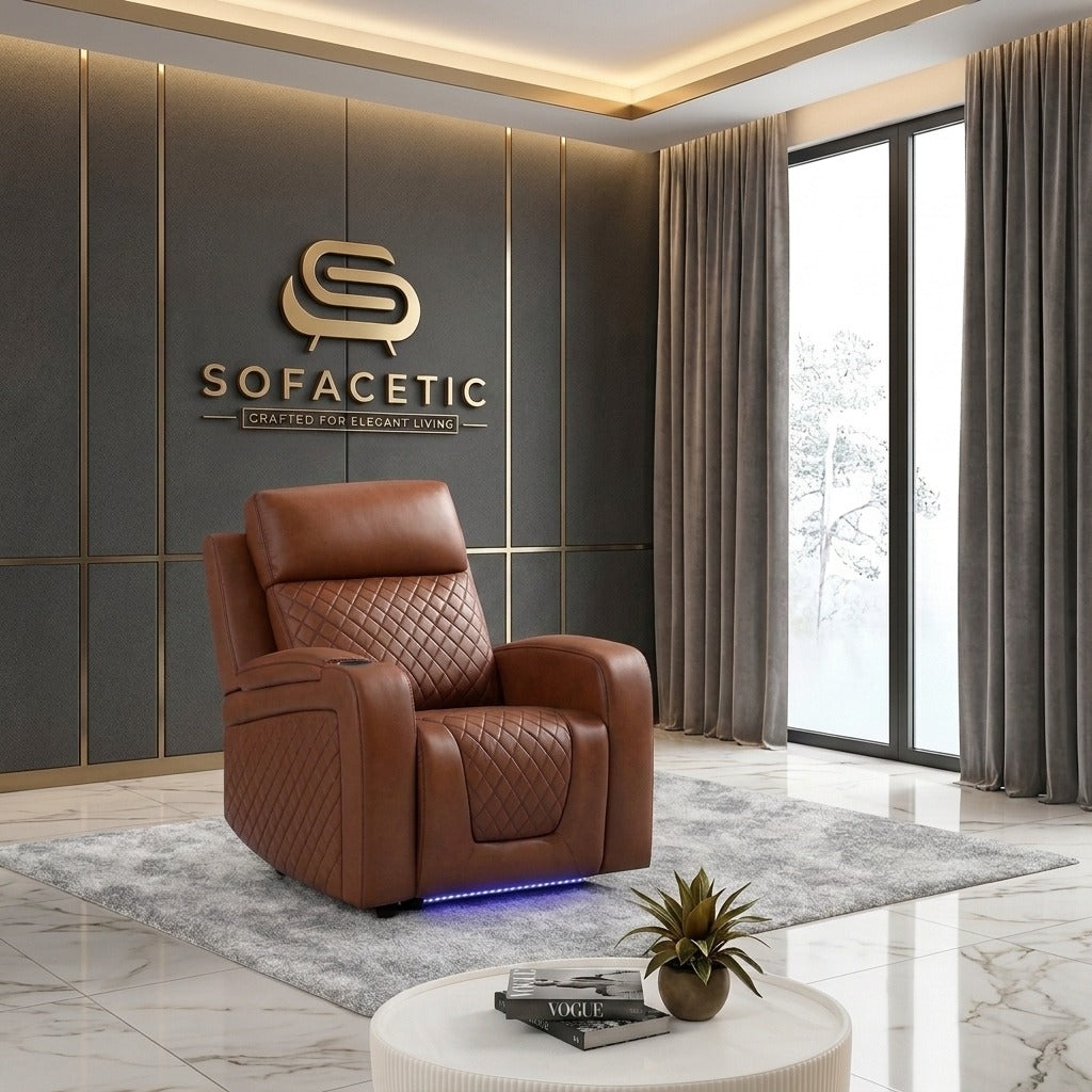 Florida Leather Suite Sofa Brown  Set