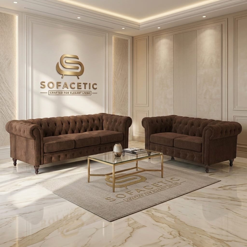 Olympia Chesterfield Jumbo Cord Sofa Set