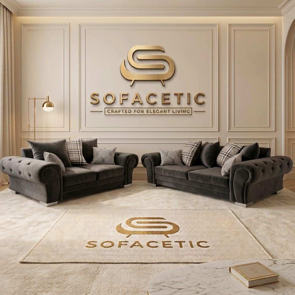 Brixa Plush Velvet Fabric Modern Sofa Set