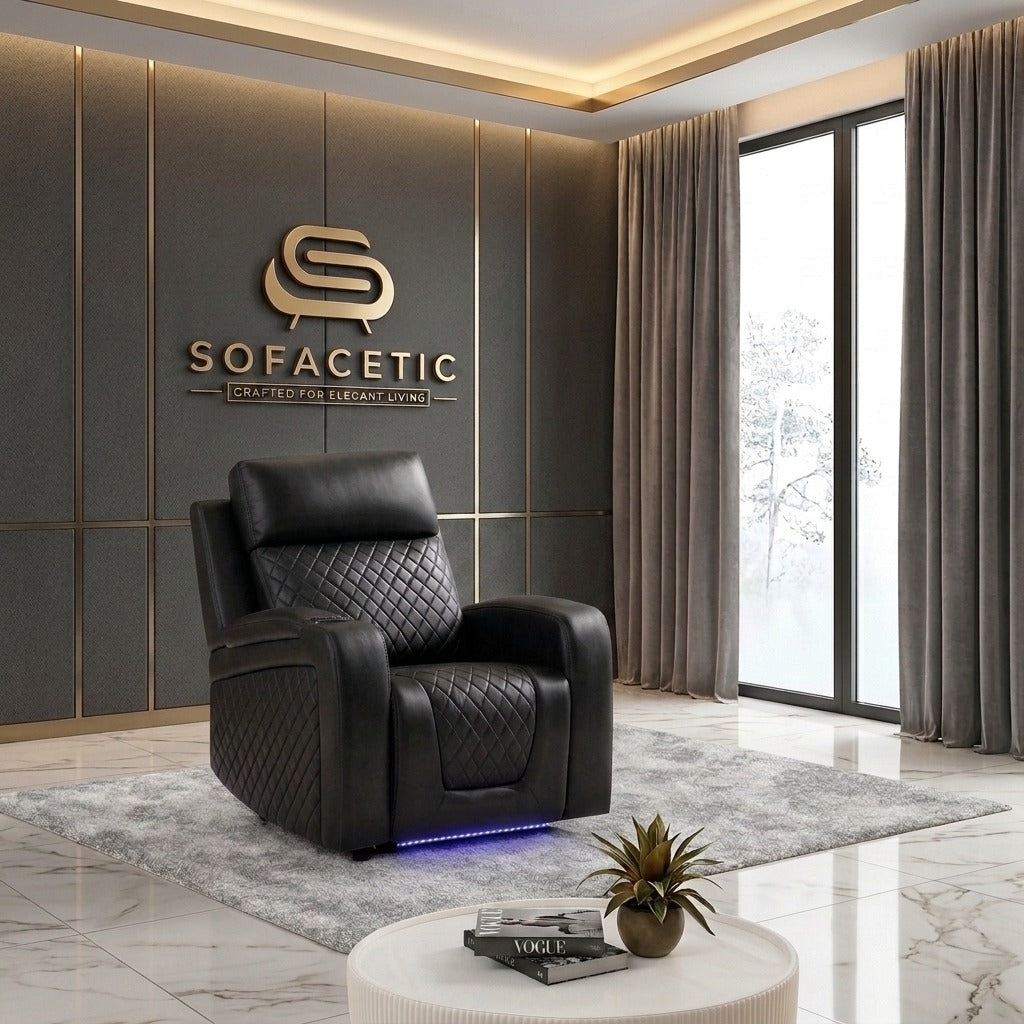 Florida Leather Suite Sofa Black Set