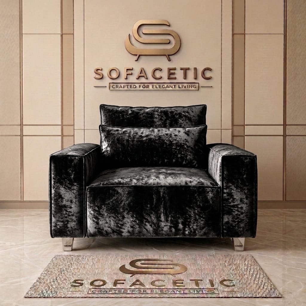 Salon Crush velvet Fabric Sofa