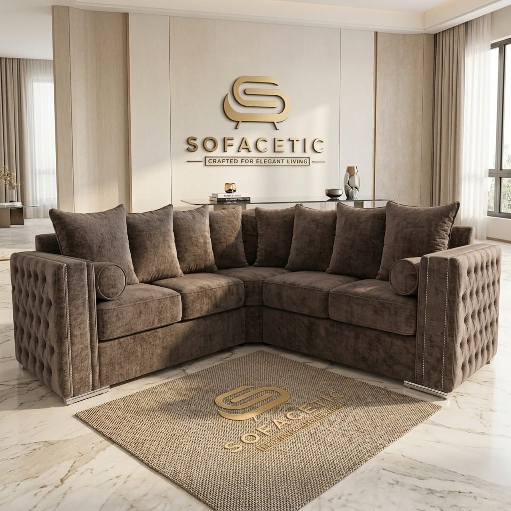 Ruby Alaska Chenile Sofa Set