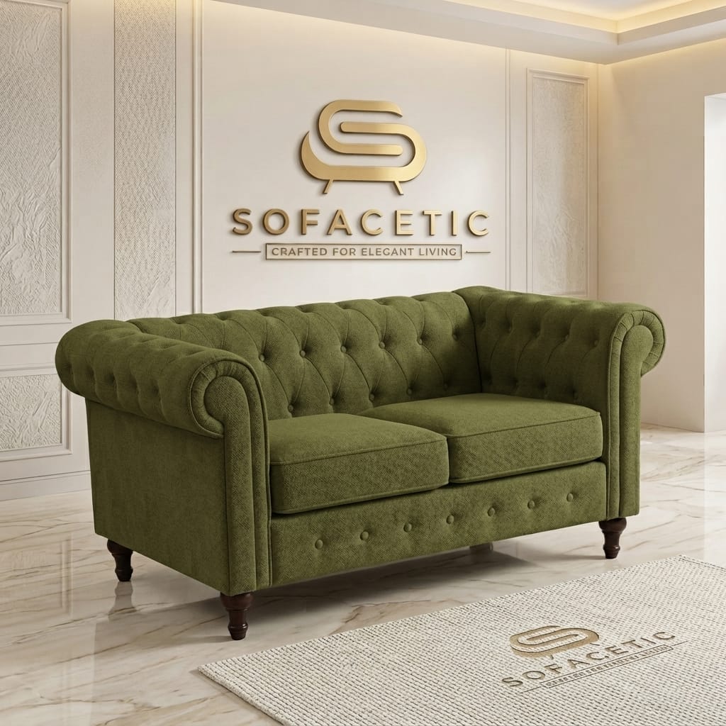 Olympia Chesterfield  Plush velvet Sofa Set