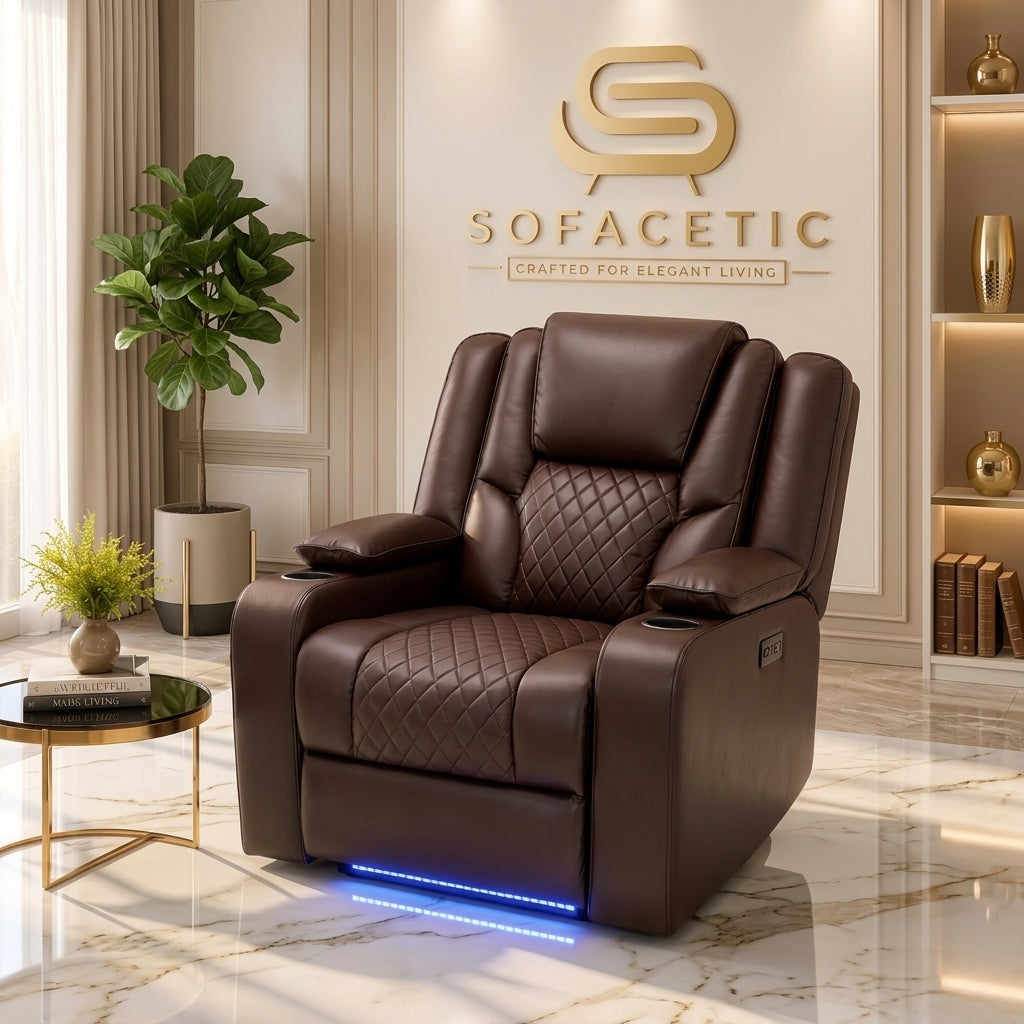 Orlando Recliner Sofa Brown Set