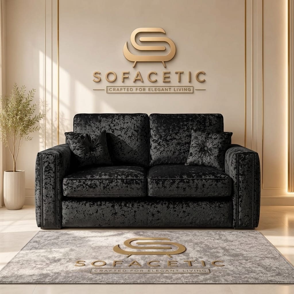 Ruby Alaska Crush Velvet  Sofa Set