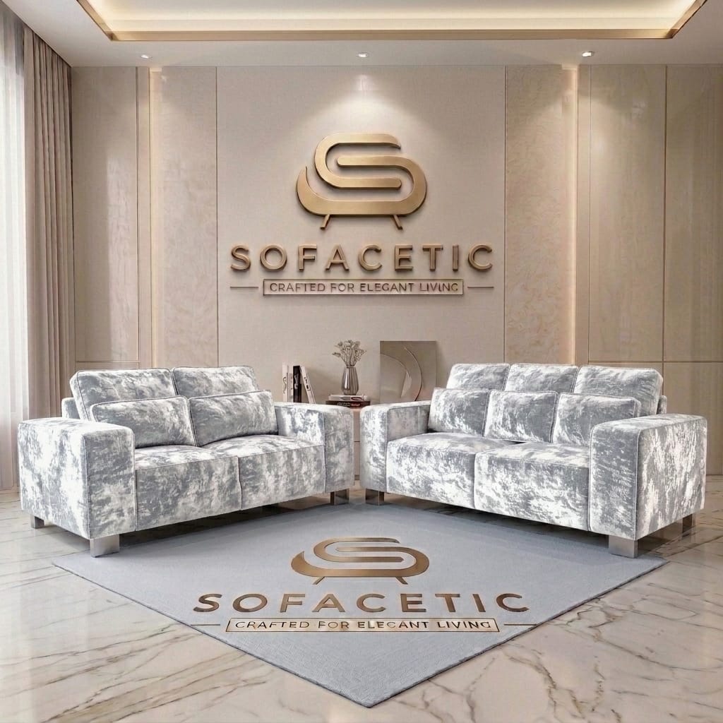 Salon Crush velvet Fabric Sofa