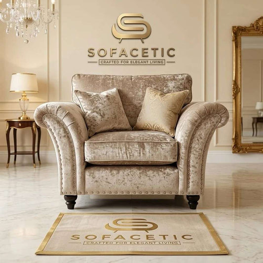 Juxen Crush Velvet Designer Sofa Set