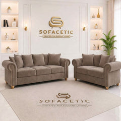 Olympia Ashwin Plush velvet Sofa Set