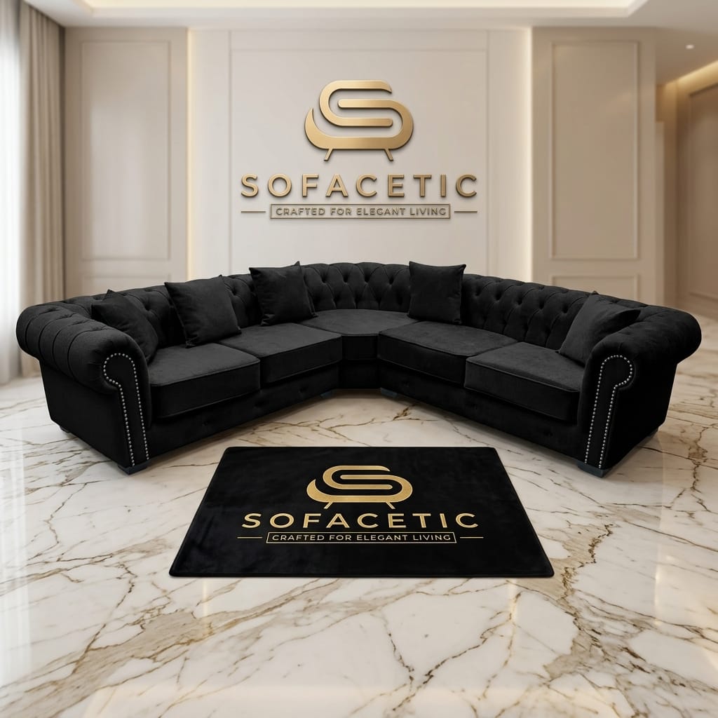 Olympia Chesterfield  Chenile  Sofa Set