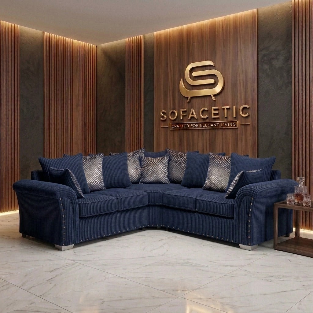 Juxen Jumbo Cord Designer Sofa Set