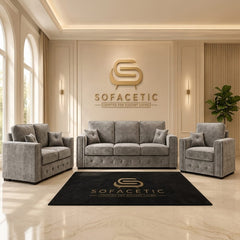 Ruby Alaska Chenile Sofa Set