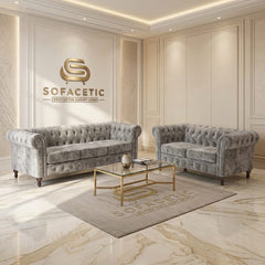 Olympia Chesterfield Crush Velvet  Sofa Set