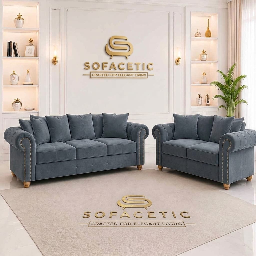 Olympia Ashwin Plush velvet Sofa Set