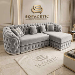 Madrid Plush Velevt Chesterfield Sofa Set
