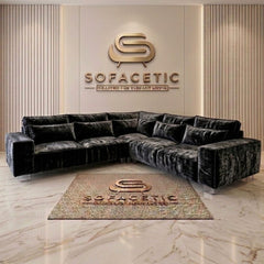 Salon Crush velvet Fabric Sofa