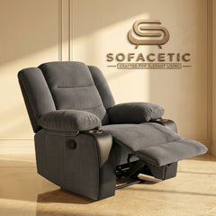 Rio Jumbo Recliner Sofa Grey Set