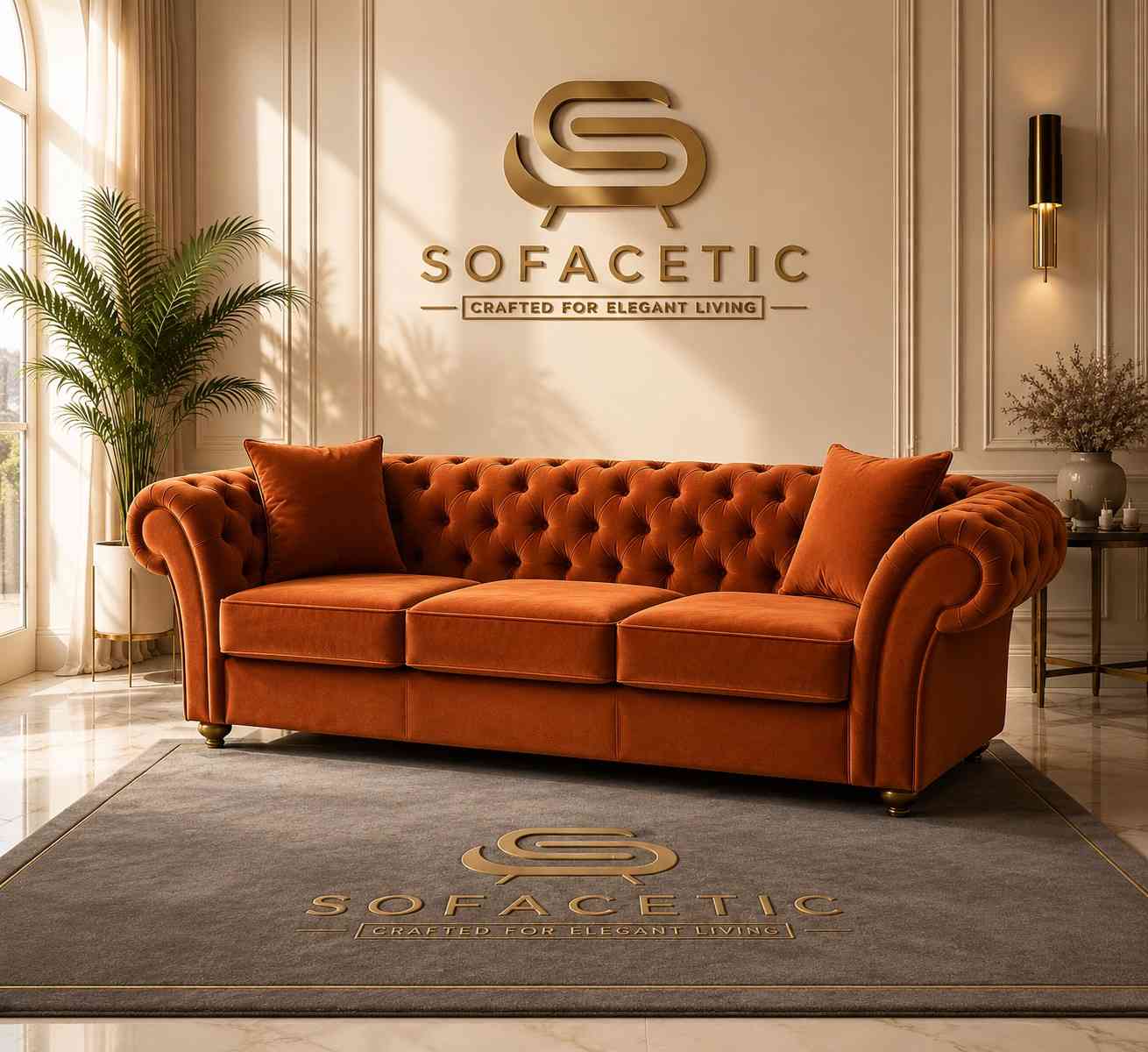 Nicole Plush velvet  Luxury Sofa Set