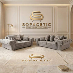 Brixa Plush Velvet Fabric Modern Sofa Set