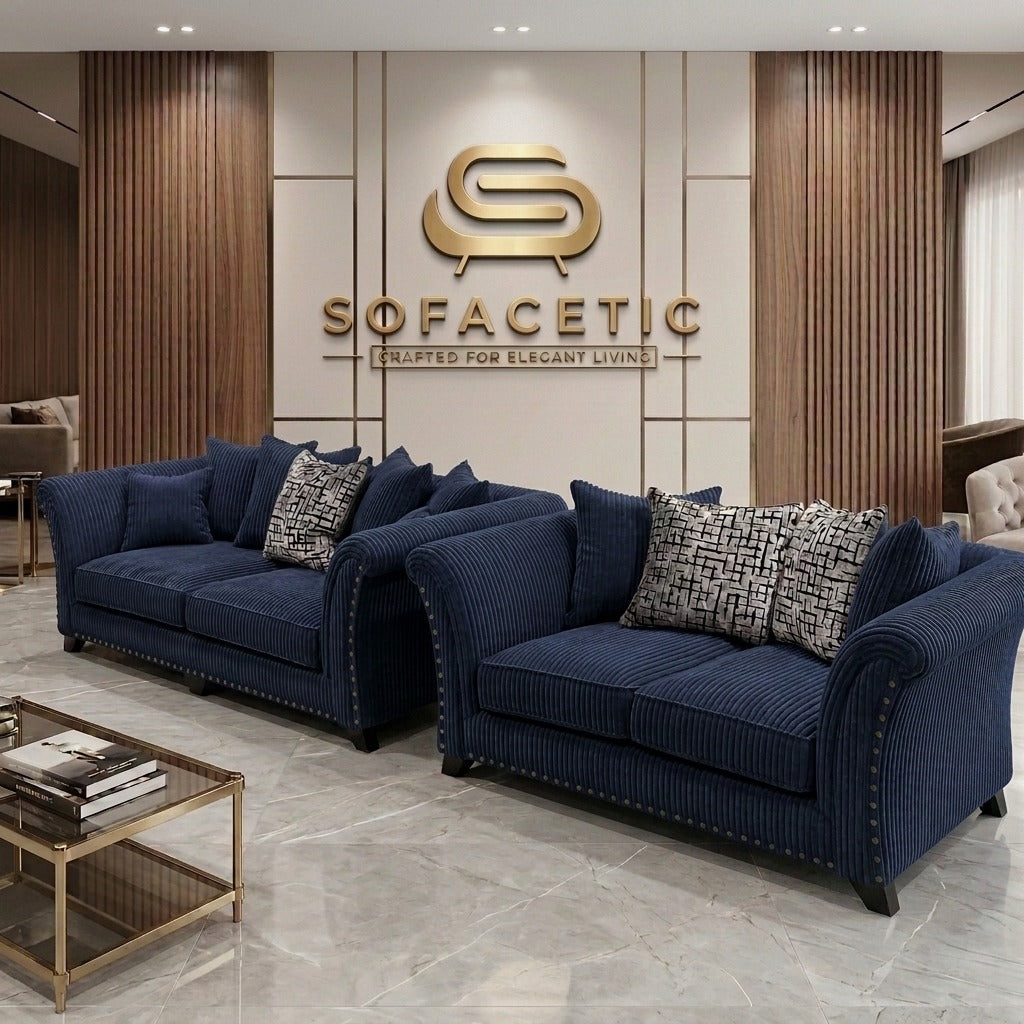 Juxen Jumbo Cord Designer Sofa Set