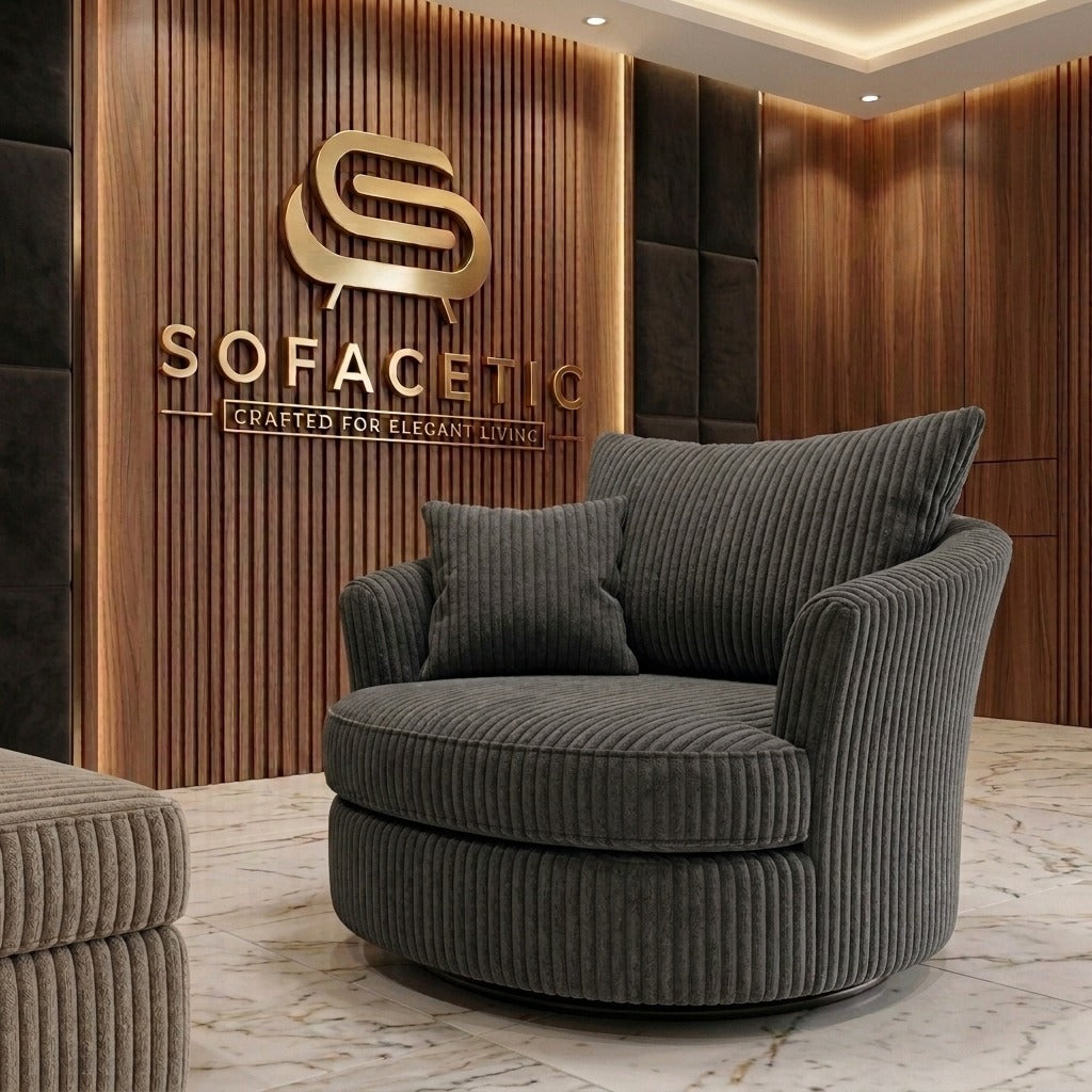 Juxen Jumbo Cord Designer Sofa Set