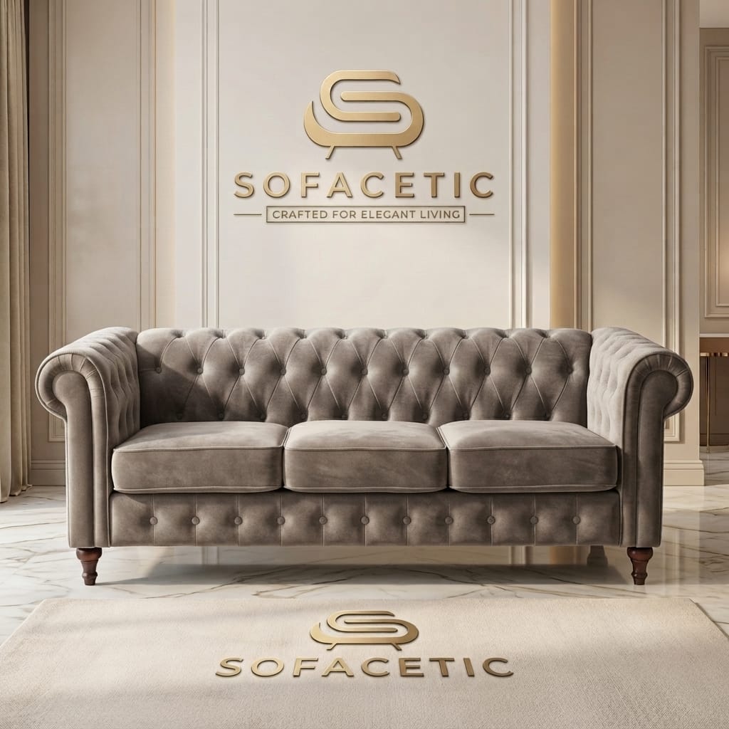 Olympia Chesterfield  Plush velvet Sofa Set
