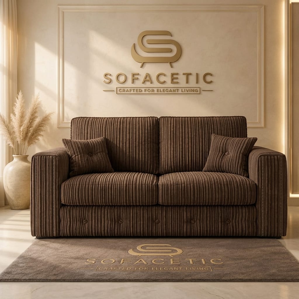 Ruby Alaska Jumbo cord Sofa Set